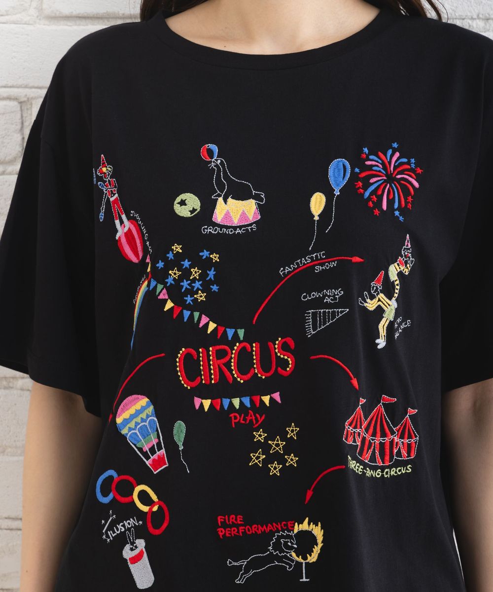 【大きいサイズ】 9号・15号(M・3L) CIRCUSエンブロイダリーTシャツ